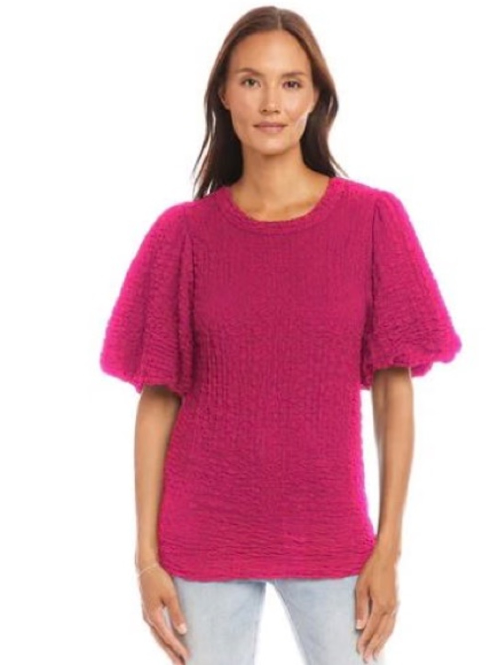 Karen Kane | Puff Sleeve Texture Top | Orchid | Size LP